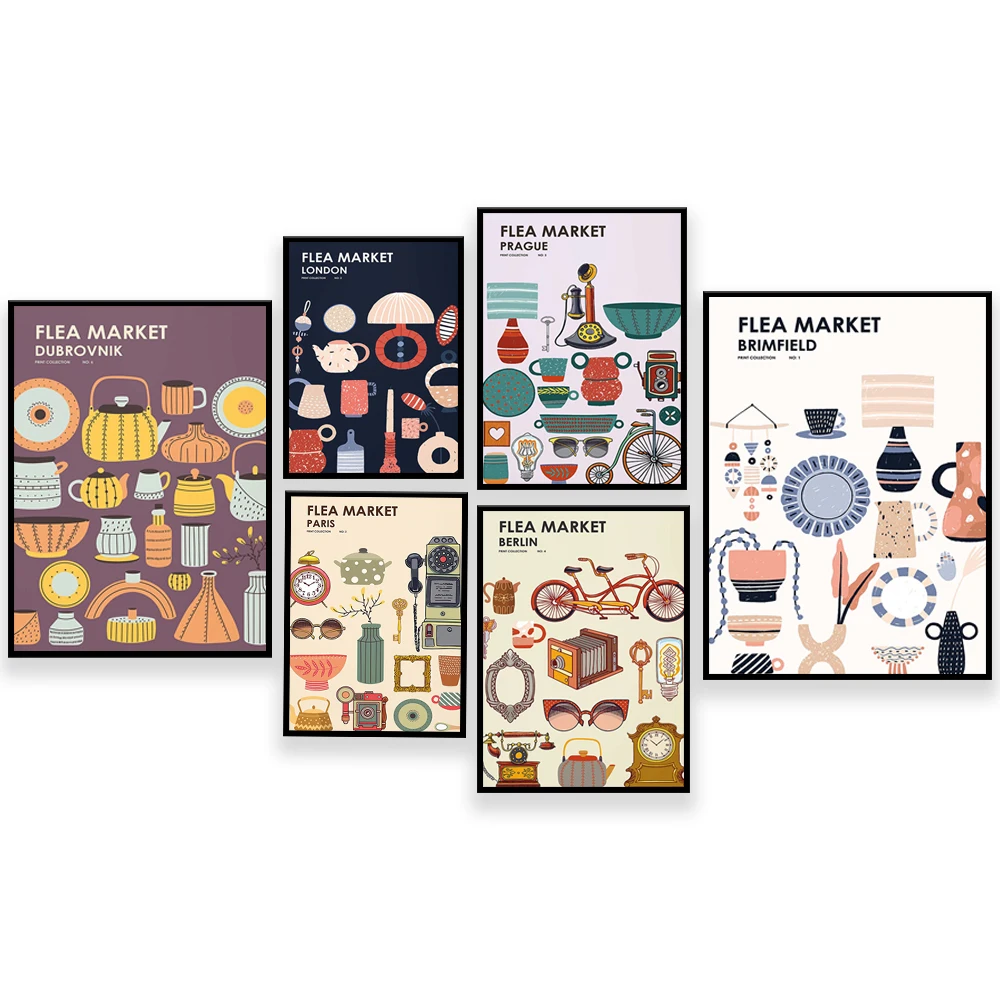Vintage And Collectible Fair - Flea Market Print Collection Vintage Objects