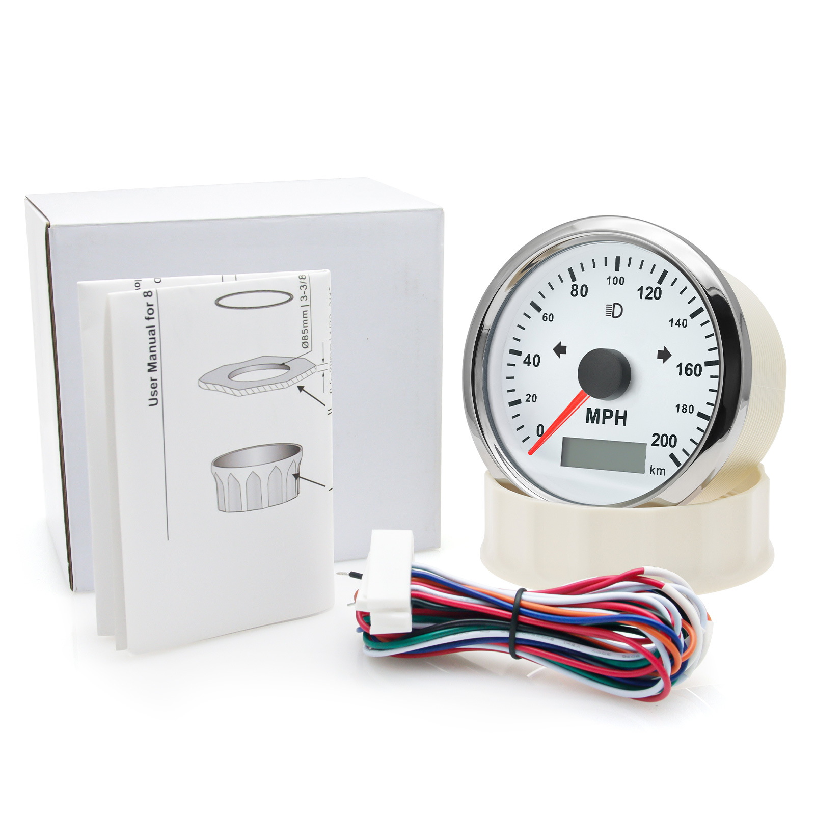 125 200 MPH KMH 85mm Speedomet - đánh giá và giá Analog Meter Gauge